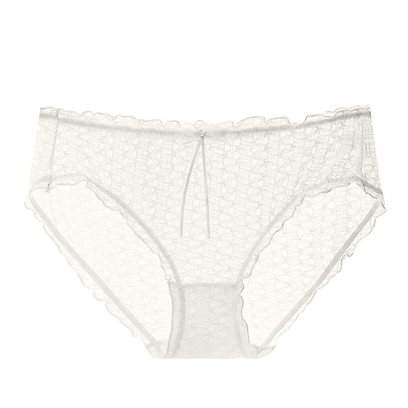 Ashirexll High Waisted Underwear for Women, Ladies Underwear Panties, Solid Color Cotton Lace Bow Extra Wide Hip Hugger Panties