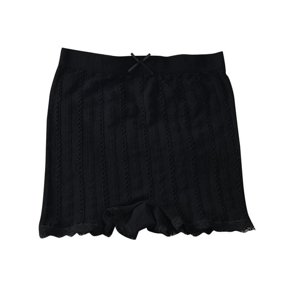 Ashirexll Womens Underwear Solid Color Seamless Lace Lace Cotton Slip Seamless Mid Waist Underwear Pants Black Free Size
