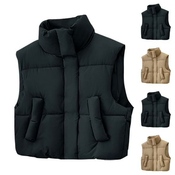 Ashirexll Womens Vests Outerwear, Womens Winter Coats Winter Sleeveless Cardigan Pocket Warm Jacket Zipper Fashion Blouse Coat