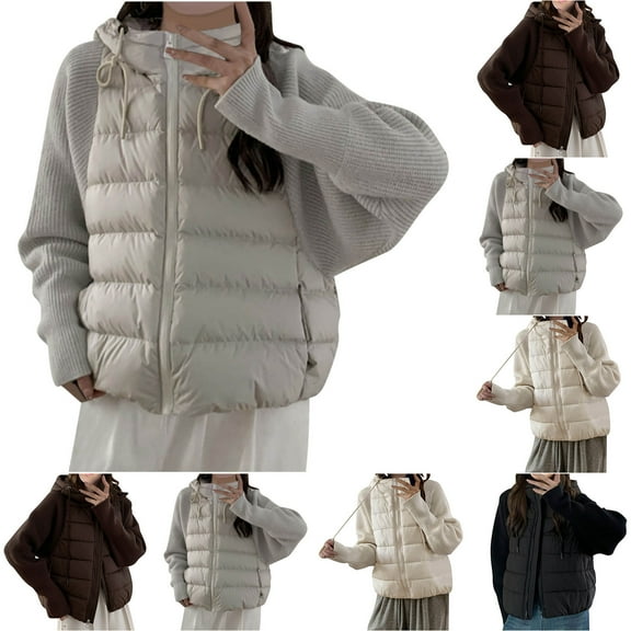 Ashirexll Womens Winter Coats, Womens Puffer Coats, Fashion Solid Stand Collar Cardigan Style Down Jacket Padded Oversize Coat