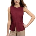 thumbnail image 1 of Ashirexll Womens Winter Coats, Womens Vests Outerwear, Fashion Sleeveless Round Neck Solid Comfy Button Casual Tank Top for Fall, 1 of 4