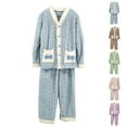thumbnail image 1 of Ashirexll Womens Winter Sets, Fuzzy Pajamas for Women, Casual Long Sleeve Top with Loose Pants Home Clothing Pajama Set, 1 of 4