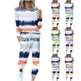 thumbnail image 1 of Ashirexll Womens Winter Sets, Womens 2 Piece Outfits, Two Piece Set with Printing Round Neck Long Sleeve Top and Casual Pants Sweatsuit, 1 of 5