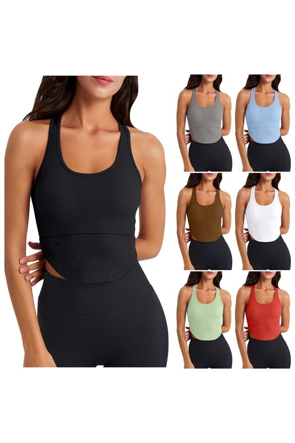 Workout Bras for Women, Sports Bras for Women Large Bust, Shockproof Running Yoga Tank Top No Steel Ring Sports Bra