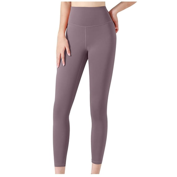 Ashirexll Yoga Leggings for Women, Super High Waist Yoga Pants Slant Pockets Fitness Running Training Stretch Quick Dry Tight Sports Pants Purple A XXL