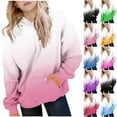 thumbnail image 1 of Ashirexll Zip Up Hoodie Girls Long Sleeve Shirts 5-15 Years Childrens Gradient Printed Raglan Sleeves Long Sleeves Medium Large Childrens Casual Hooded Pockets Pullover Top, 1 of 6