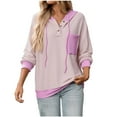 thumbnail image 1 of Ashirexll Zip Up Hoodie Womens Hoodies Pullover Winter Tops Womens Long Sleeve Tops Casual Contrast Color Twisted Stripe Hooded Sweatshirt Loose Fitting Drop Shoulder, 1 of 7