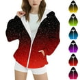 thumbnail image 1 of Ashirexll Zip Up Hoodie Girls Hoodies Pullover 4-15 Years Childrens Gradient Print Casual Sports Hooded Long Sleeved Sweatshirt Top, 1 of 4