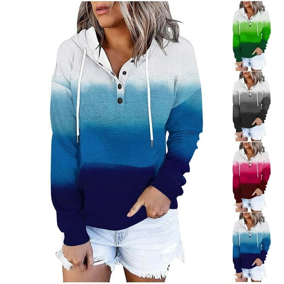 Ashirexll Zip Up Hoodie Womens Hoodies Pullover Winter Tops Womens Long Sleeve Tops Casual Printed Long Sleeve Hooded Pocket Zipper Drawstring Tops