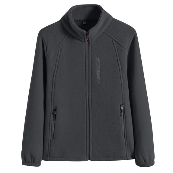 Ashirexll Zip up Hoodie Women, Winter Coats for Women, Fall Coats for Women Fashion Solid Color Fleece Jacket with Stand Collar Zipper