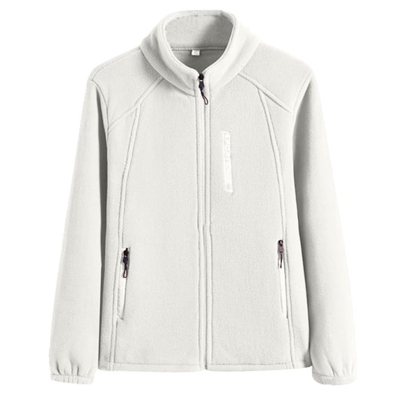 Ashirexll Zip up Hoodie Women, Winter Coats for Women, Fall Coats for Women Fashion Solid Color Fleece Jacket with Stand Collar Zipper