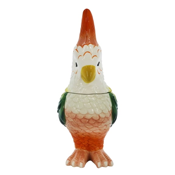 Ashland 10.5" Parrot Ceramic Container , Summer Home Decor
