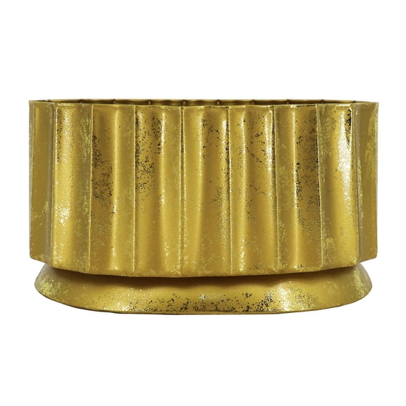 Ashland 10" x 6" Gold Metal Container Tabletop Decor , Summer Home Decor