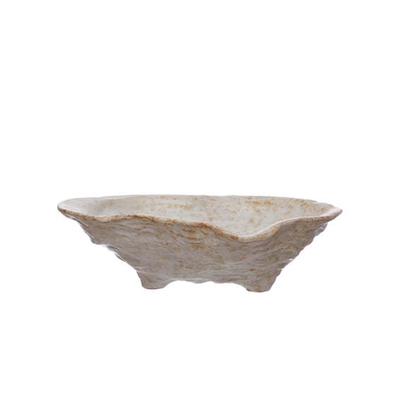 Ashland 11.25" Rust Shell Ceramic Decorative Bowl , Summer Home Decor