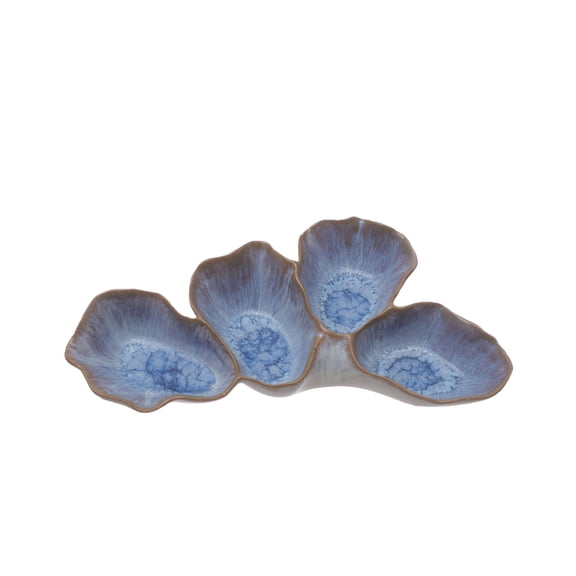 Ashland 11.75" Blue Seashell Ceramic Trinket Dish , Summer Home Decor