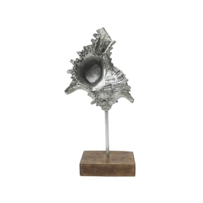 Ashland 13.25" Silver Shell Tabletop Decor , Summer Home Decor