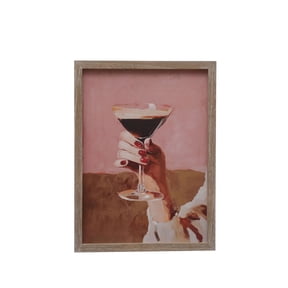 Ashland 13" x 17.5" Espresso Martini Wall Decor , Summer Home Decor