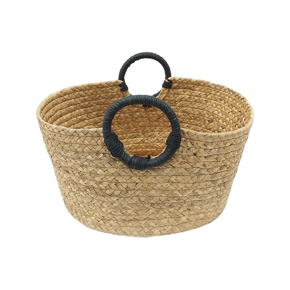 Ashland 14.5" Water Hyacinth Decorative Basket , Summer Home Decor
