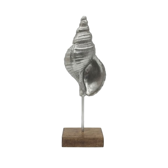 Ashland 15.25" Silver Shell Tabletop Decor , Summer Home Decor
