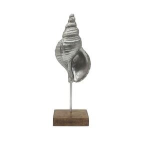 Ashland 15.25" Silver Shell Tabletop Decor , Summer Home Decor
