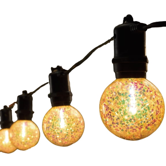 Ashland 16ct. Shatterproof Glitter Globe Bulb LED String Lights , Summer Outdoor Home Decor