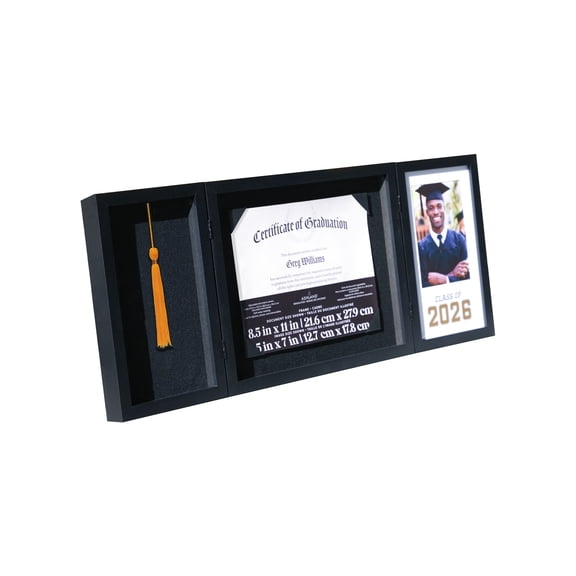 Ashland 3 Opening 29.75" x 11.75" 2026 Triple Hinge Document, Image & Tassel Frame, Graduation