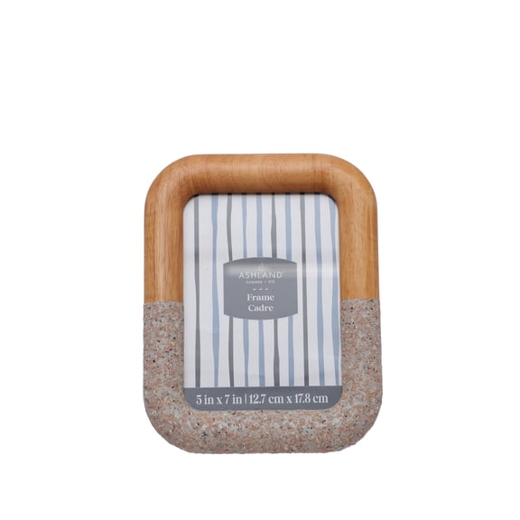 Ashland 5" x 7" Wood & Faux Stone Tabletop Frame , Summer Home Decor