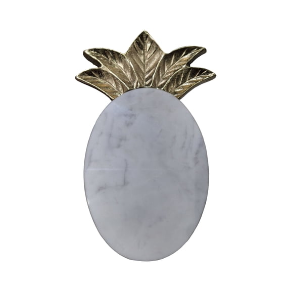 Ashland 9.5" Gold & White Marble Pineapple Serving Board , Summer Home Decor