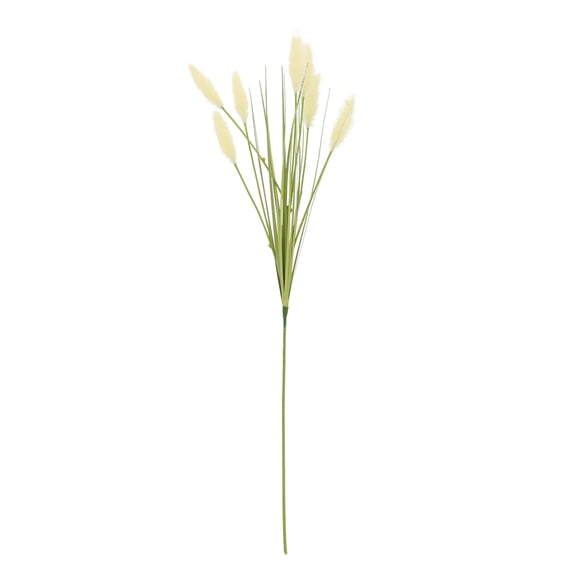 Ashland Bunny Tail Stem, Artificial Lagurus Grass Textured Floral Accent, Cream/Green, 26", 8-Pack