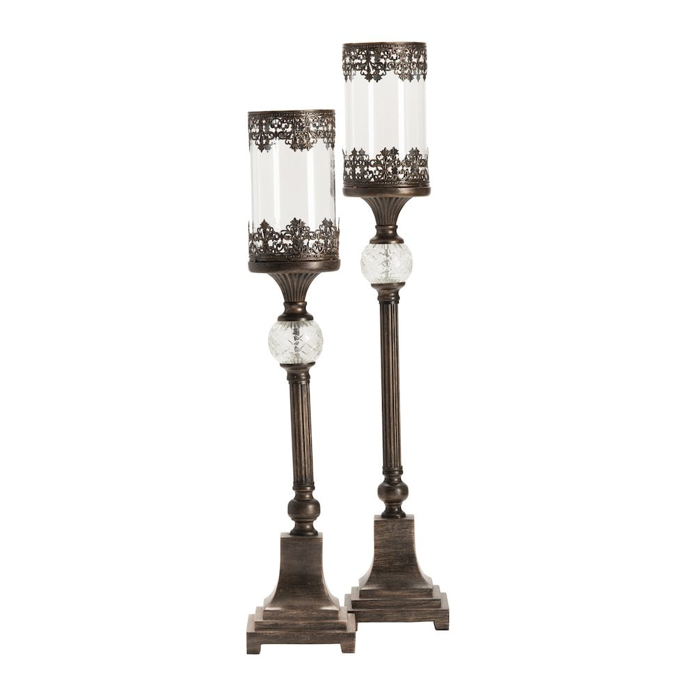 Ashland Candleholders Metal Brown 30"/34" Ht. Traditional Style