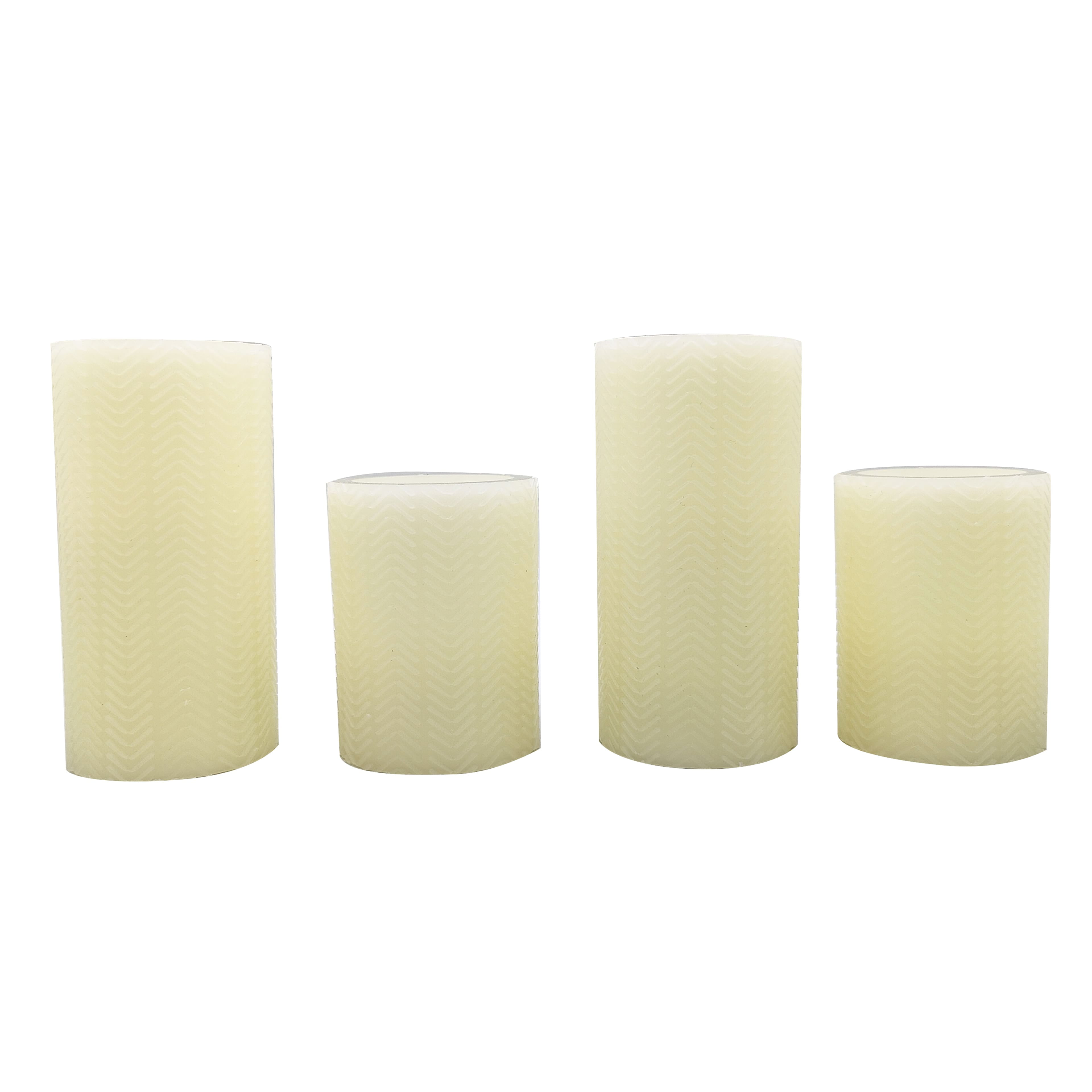 Ashland Cream Textured LED Pillar Candles Set, Fall Décor