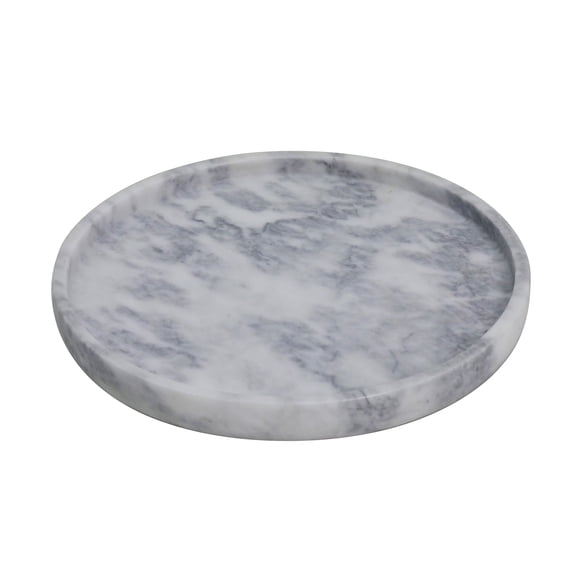 Ashland Decorative Tray - Chic Round Marble Candle Display - Gray/White - 12" Diameter - 1-Pack