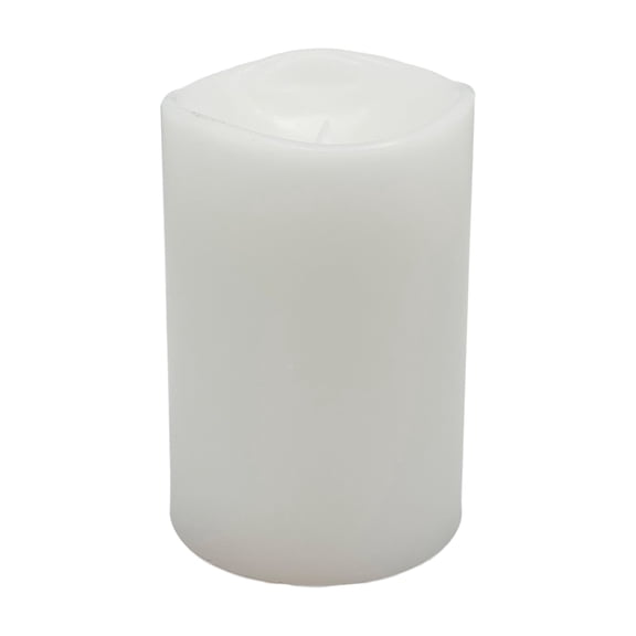 Ashland Glowing Flame LED Wax Pillar Candle - Realistic Moving Flame with 6-Hour Timer - White - 4" x 6" - 6-Pack