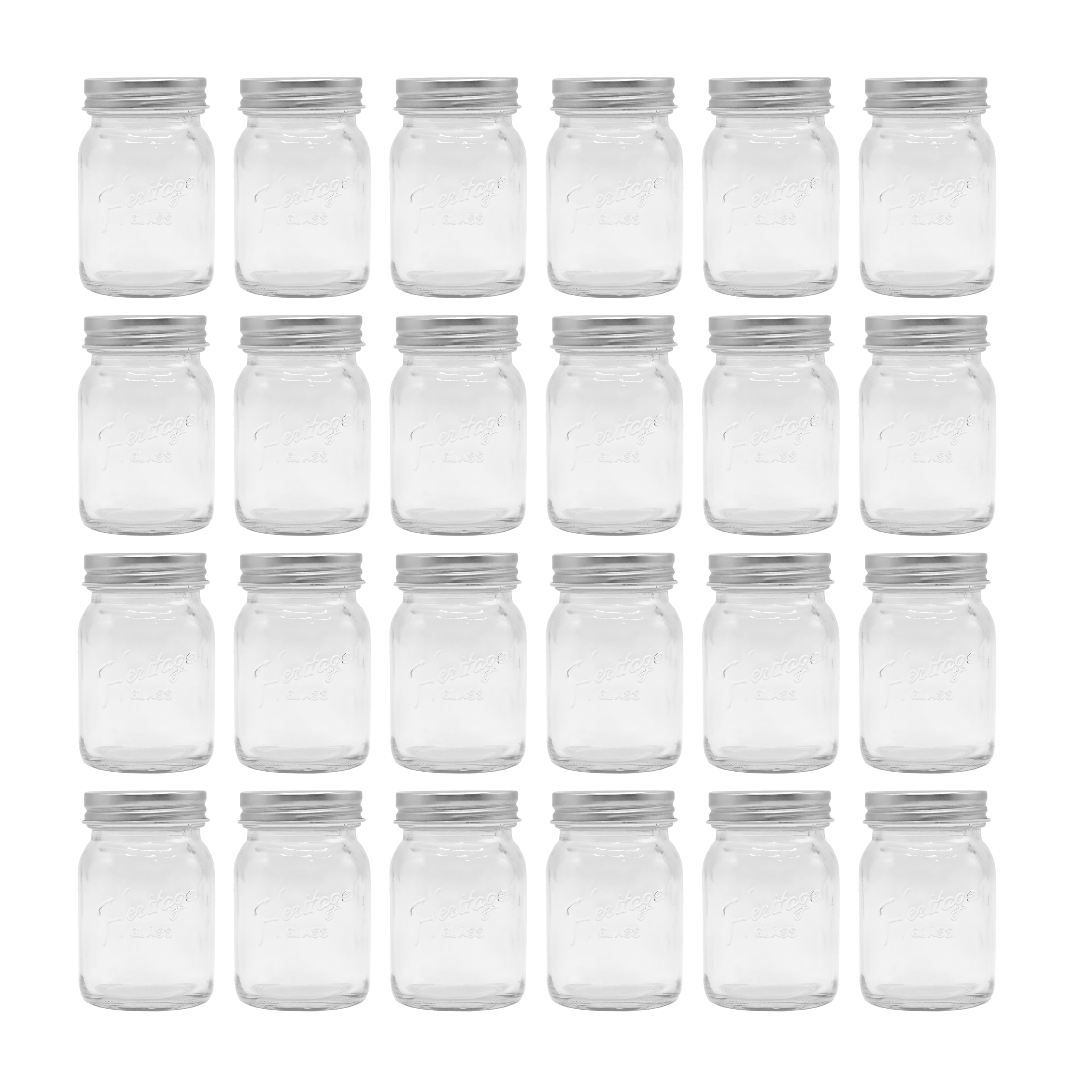 Heritage 24 Pack Mini Mason Jar with Bulk Lids by Ashland, Small Size ...
