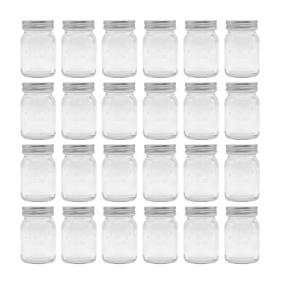 Ashland Heritage Clear Glass Food Storage Jar & Container with Galvanized Lid (24 Count)