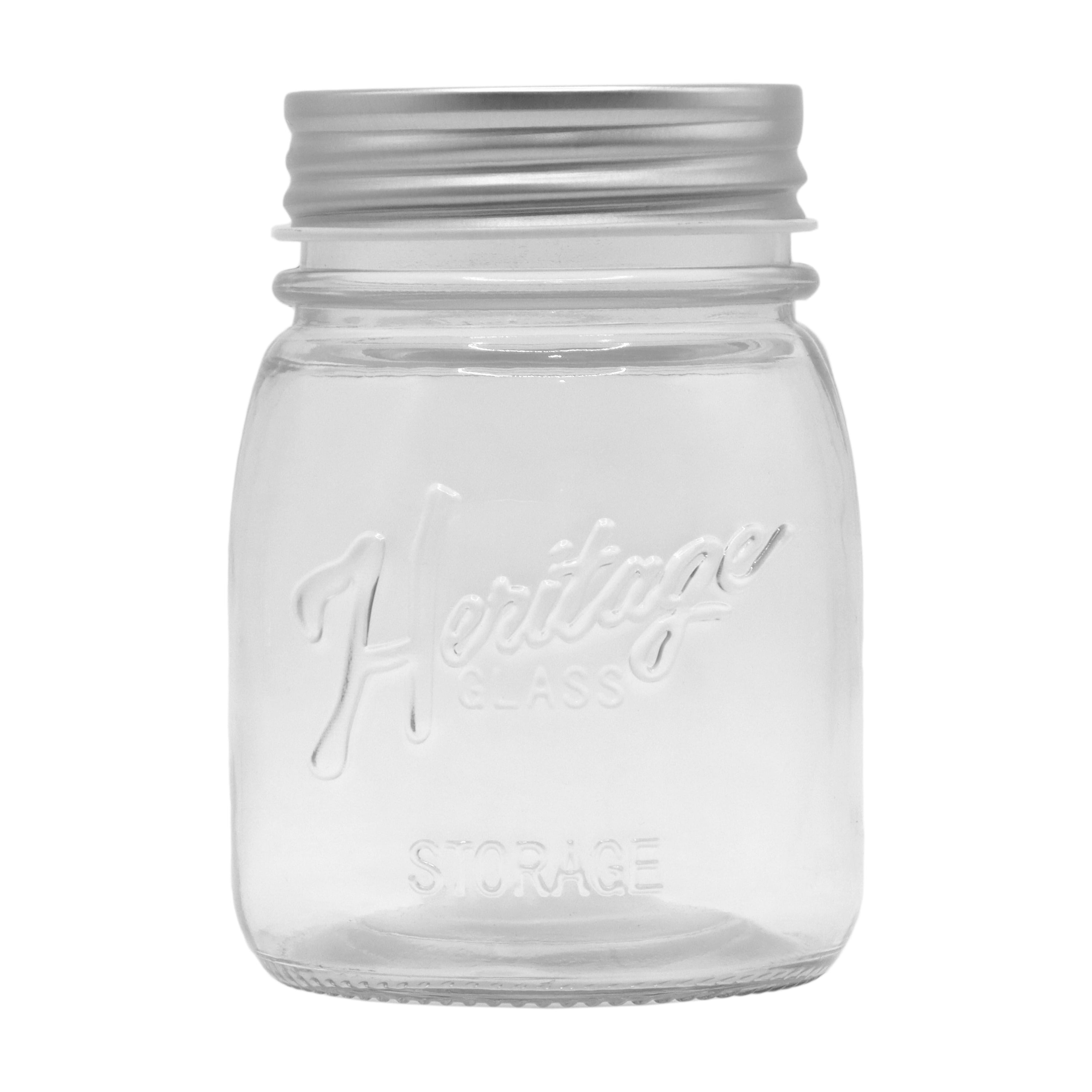 Ashland Heritage Clear Glass Food Storage Jar & Container with Galvanized Lid (24 Count)