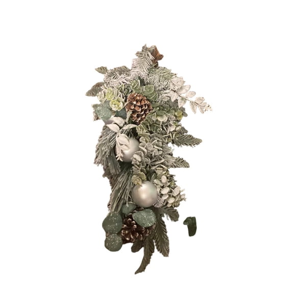 Ashland Icy Greenery Snowflake Teardrop Decor