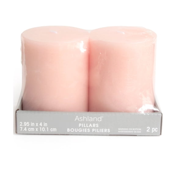 Ashland Lightly Fragranced Pillar Candle - Decorative Scented Wax Home Accent - Sage and Orchid - 2.95" x 4" - 12-Pack