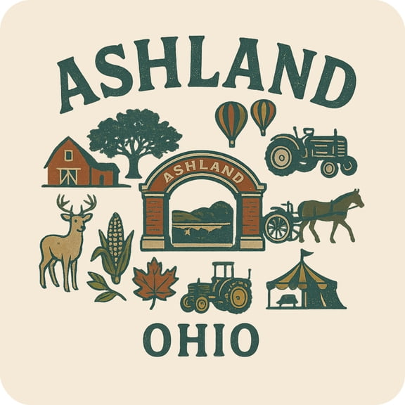 Ashland Ohio Keepsakes Souvenir Vinyl Sticker – Destination Travel Keepsake Collectible (3-Inches Wide)