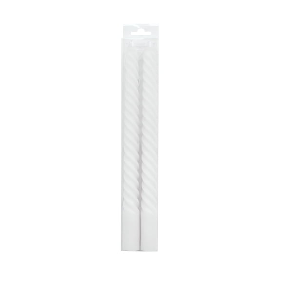 Ashland Twist Taper Candles, Decorative Sculptural Unscented Hand-Dipped Style, Assorted Colors, 10", 12-Pack