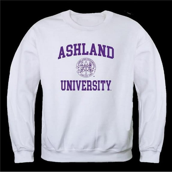 Ashland University Eagles Seal Crewneck Sweatshirt, White - Small