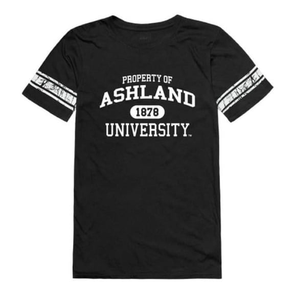 Ashland University Eagles Women Property Football T-Shirt, Black - Large