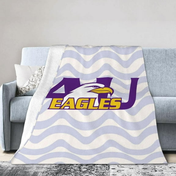 Ashland University Logo Fleece Blanket, Very Soft Microfiber Flannel Blanket for Couch Warm and Cozy for All Seasons, Black