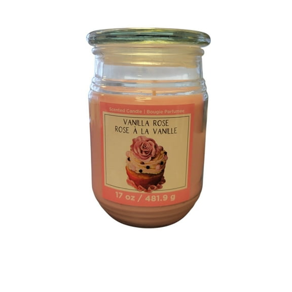 Ashland Vanilla Rose Scented Jar Candle, 17 oz