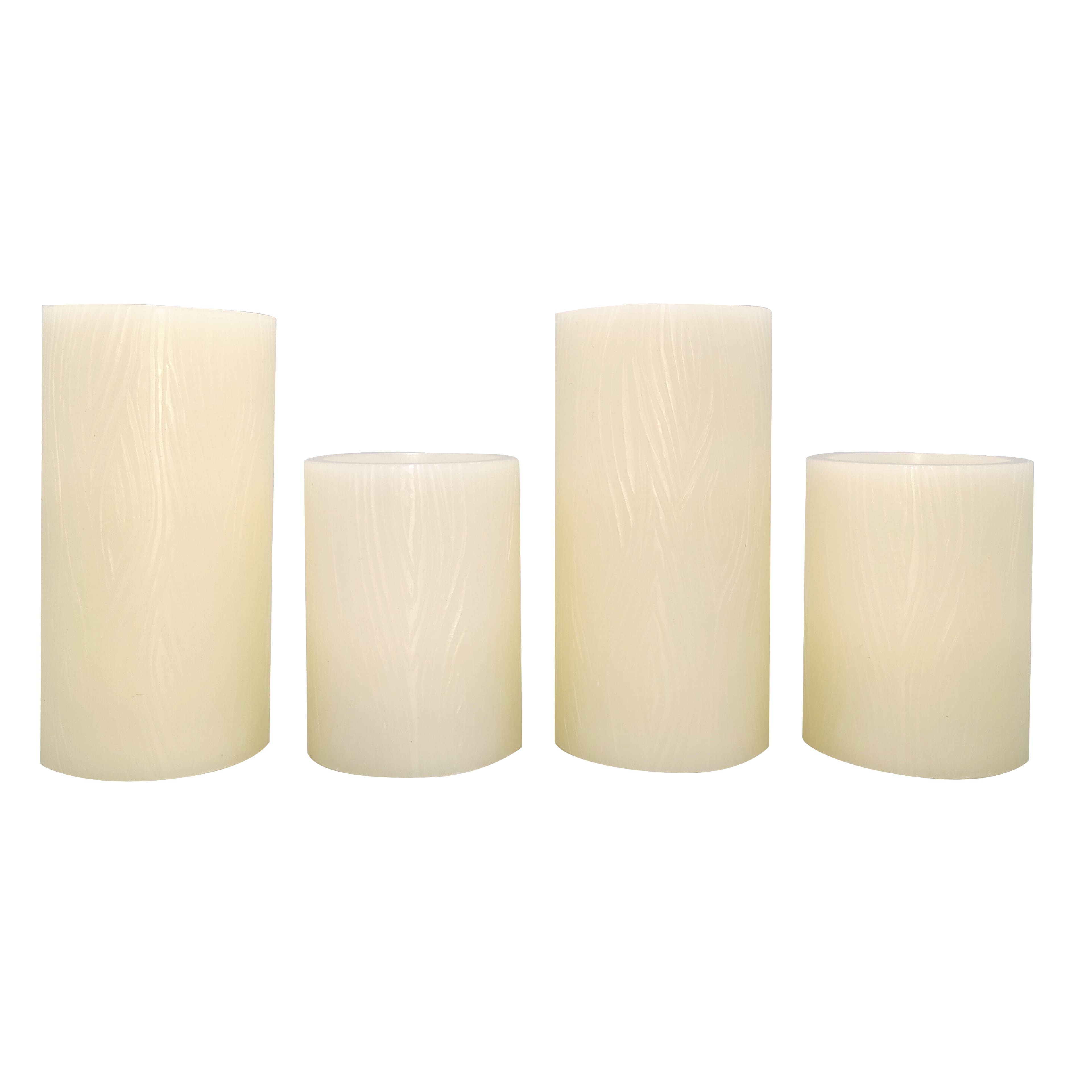 Ashland White Birch LED Pillar Candles Set, Fall Décor