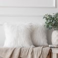 thumbnail image 1 of Ashler Luxury Style Decorative Faux Fur Throw Pillow Case Cushion Cover, White, 18 x 18 Inches/45 x 45 cm, 2 Pack, 1 of 4