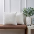 thumbnail image 1 of Ashler Soft Corduroy Velvet Striped Solid Throw Pillow Cushion, White, 18 x 18 inch, 2 Packs, 1 of 5