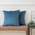 thumbnail image 1 of Ashler Soft Velvet Throw Pillow Cushion Home Decorative, Grey blue, 22 x 22 inch, 2 Packs, 1 of 5