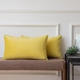 thumbnail image 1 of Ashler Soft Velvet Throw Pillow Cushion Home Decorative, Lemon yellow, 12 x 20 inch, 2 Packs, 1 of 5
