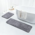 thumbnail image 1 of Ashler Ultra Soft Non Slip Bathroom Shower Area Rug Water Absorbing Plush Mat, 2 Sets Dark Gray 17 x 24 & 17 x 47 inches, 1 of 7